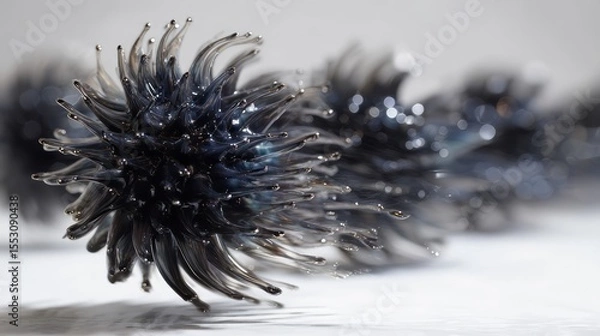 Fototapeta Abstract sculptural form with dark, fluid textures.