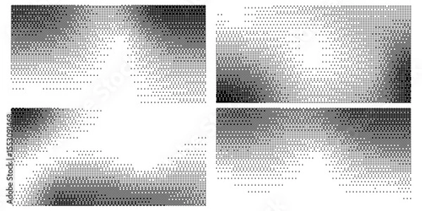 Fototapeta Trendy pixelated bitmap texture. Halftone gradient in Y2K style. Vector pixel template.