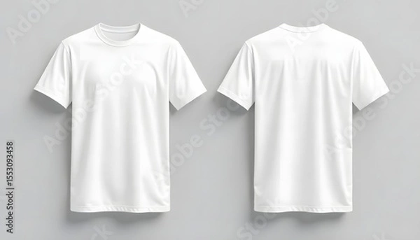 Obraz Plain White T-Shirt Mockup, Front and Back View 