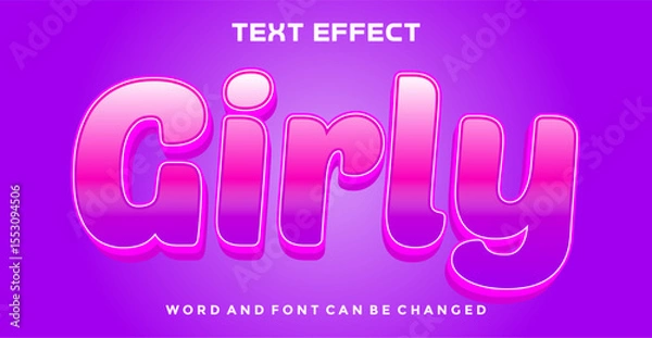 Fototapeta Girly editable text effect