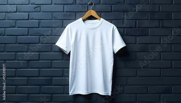 Obraz Man in a white t-shirt with a Jesus on a cross design, a casual cotton apparel illustration template