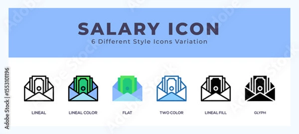 Fototapeta Salary icon in different style vector illustration.
