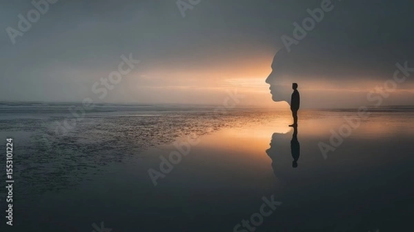 Fototapeta Self-awareness reflection conscious growth understanding thoughts emotions personal evolution improved decision-making emotional intelligence mindfulness intentional living