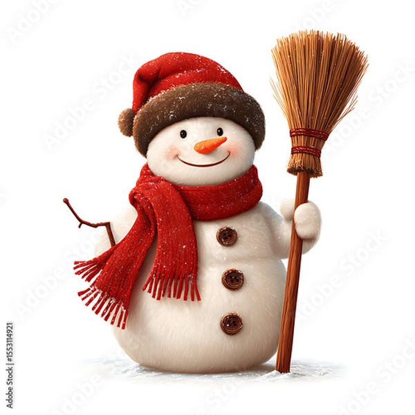 Fototapeta snowman on a white background