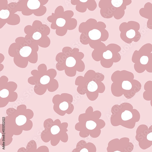 Fototapeta seamless pattern with pink daisy flowers