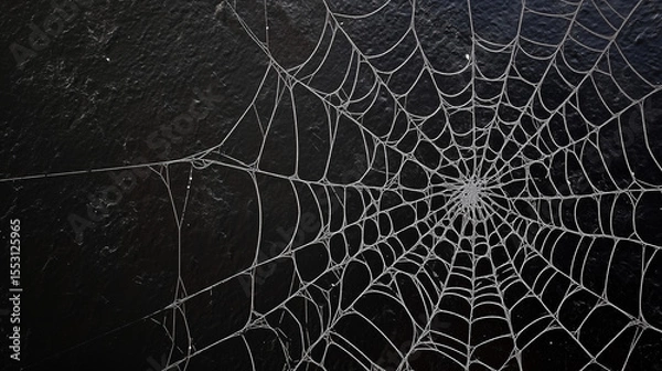 Obraz spider web with dew drops