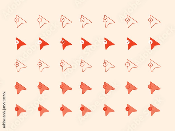 Obraz Cursor Icon Set – Minimal Pointer and Click Symbol Vector Design