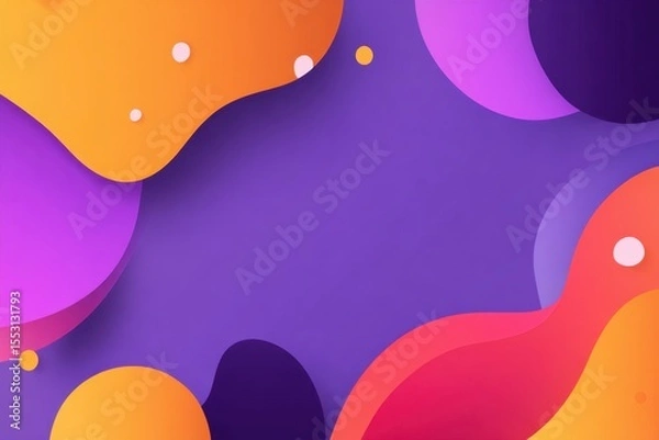 Fototapeta Vibrant abstract background featuring flowing shapes in orange, purple, and pink hues