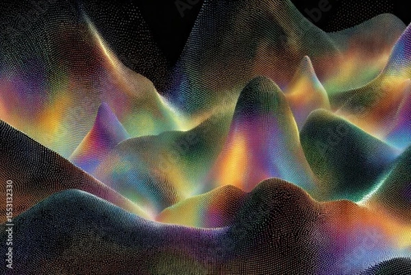 Fototapeta Colorful abstract landscape with vibrant peaks and valleys, evoking a sense of wonder