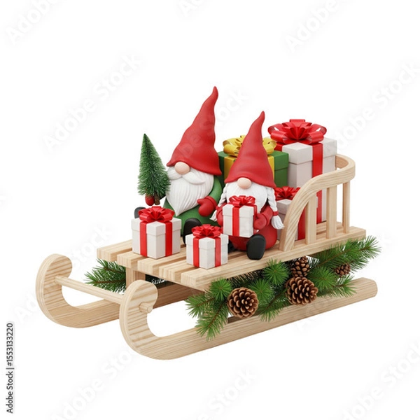 Fototapeta Christmas decoration isolated on transparent background