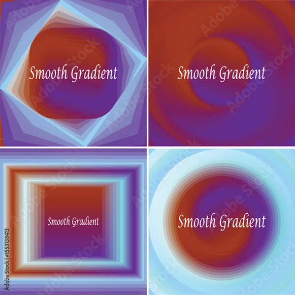 Fototapeta Collection Of Trendy Abstract Smooth Gradient Background – Colorful Modern Flowing Design.