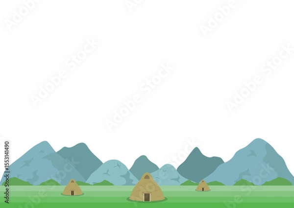 Obraz 縄文時代の風景フレーム