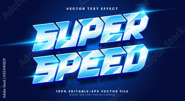 Fototapeta Super Speed 3d editable text effect Template Suitable for Champion theme