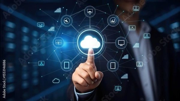 Fototapeta Cloud Computing Connecting Devices and Data