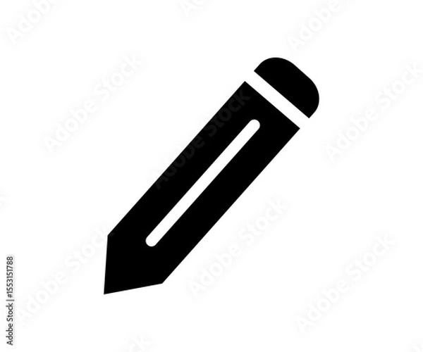 Fototapeta Pencil with eraser icon. Pencil glyph icon vector design and illustration.
