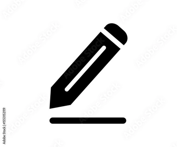 Fototapeta Edit icon. Pencil icon, sign up. Pencil icon in glyph style vector design and illustration.
