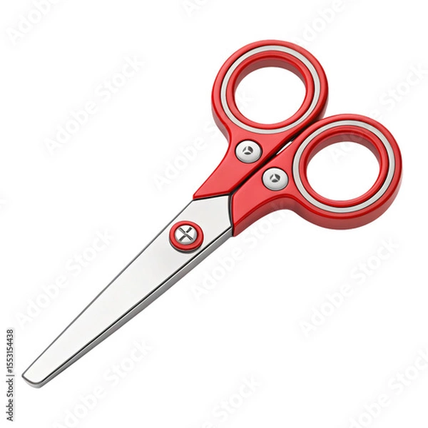 Fototapeta Red Scissors Icon Isolated on Transparent Background