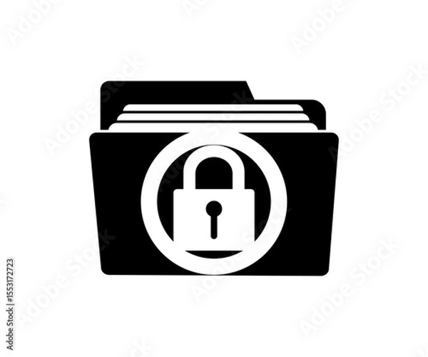 Fototapeta Locked folder icon. File folder security icon. Protected folder symbol vector design and illustration.
