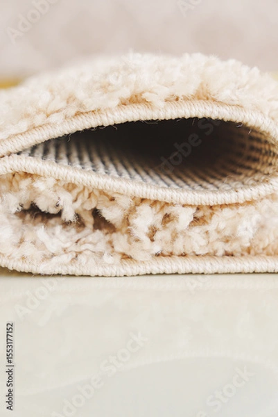 Obraz close-up. beige Interior pile carpet made of polypropylene.