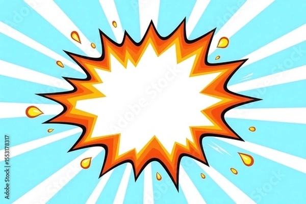 Obraz comic speech bubble on a blue background