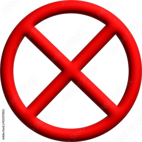 Fototapeta Prohibited sign with a red circle, 3D