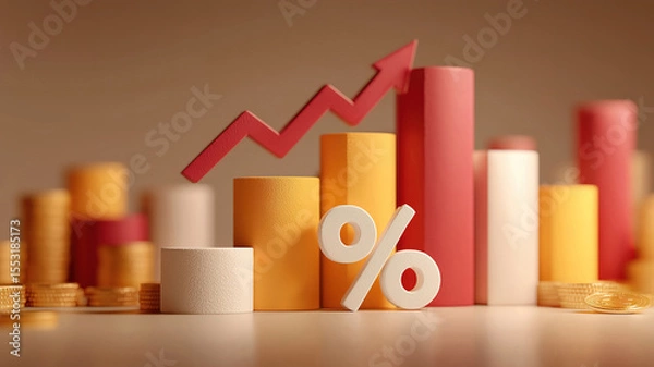 Obraz High exchange rates and interest hikes influence long term investments and business value rise