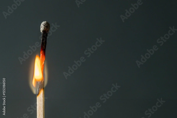 Fototapeta Burning match. Abstract concept of burnout in couple, copy space