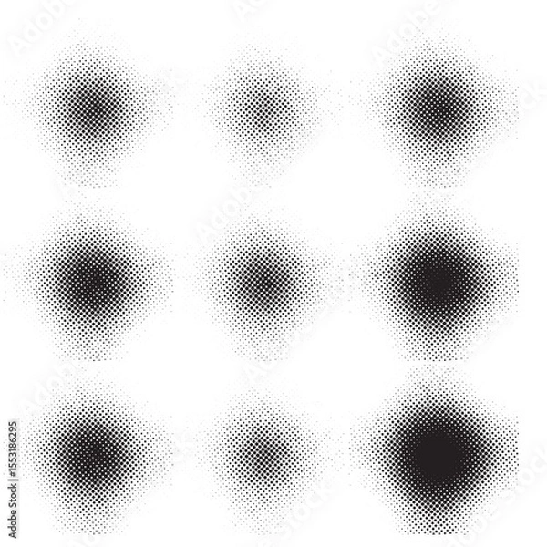 Obraz Round Circle Twist halftone screen dot Random Background Vector Print 2