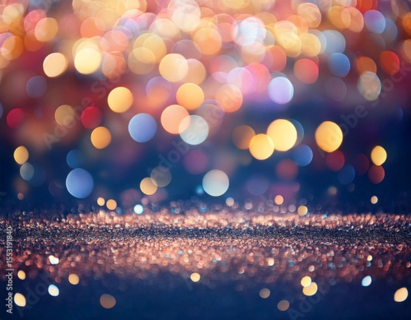 Fototapeta Abstract background with bokeh defocused lights. Colorful bokeh background.