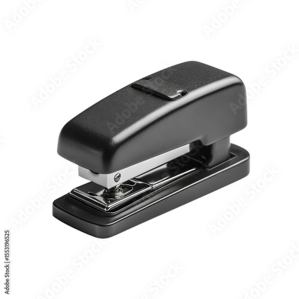 Obraz Mini stapler in matte black. Isolated white background. Png format