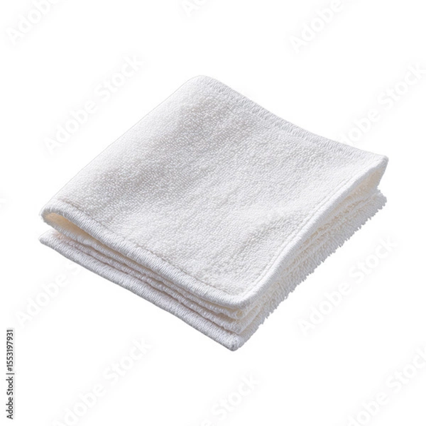 Obraz Reusable face cloth folded square. Isolated white background. Png format