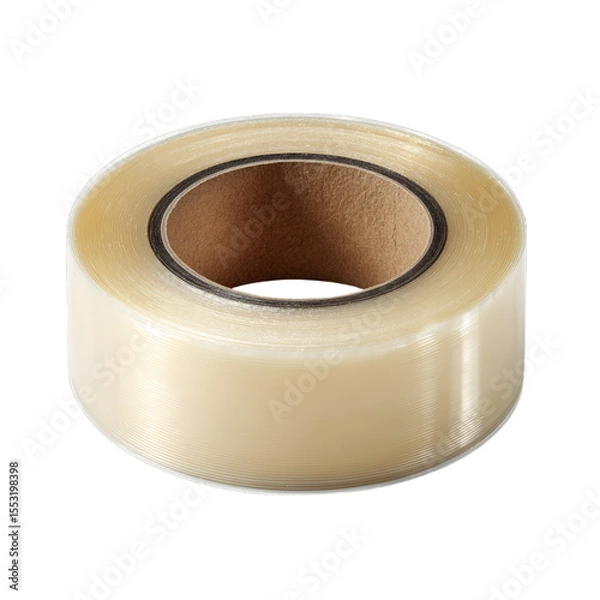 Obraz Roll of transparent packing tape. Isolated white background. Png format