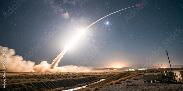 Fototapeta A-hypersonic-missile-launched-from-deep-within