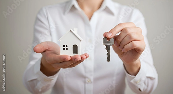 Fototapeta New Homeowners Key to Future Dreams