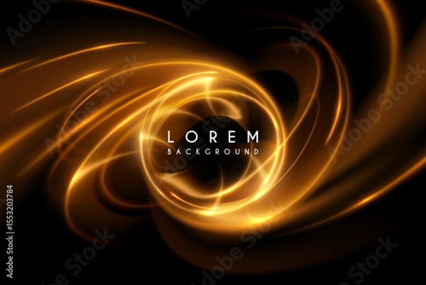 Fototapeta Circle light motion effect on black background