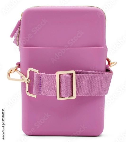 Fototapeta Woman Leather Texture Comfortable Hand Bag On PNG Transparent Background . Cut-Out Clipping Path With Adobe Photoshop Pen Tool . PNG Transparent  Handbag