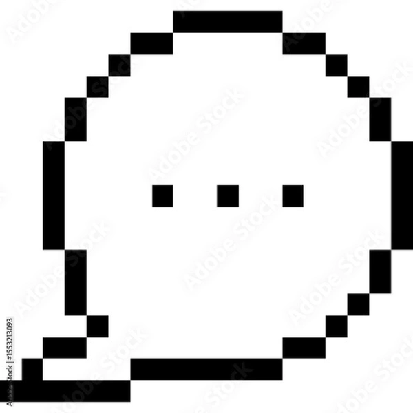 Obraz Pixel art bubble chat with 3 dots. Empty speech bubble 8-bit style 
