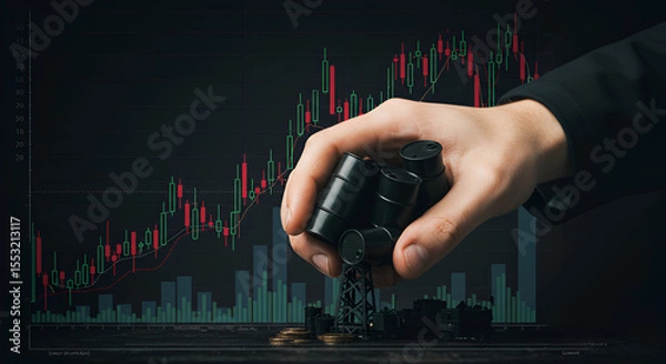 Fototapeta Petroleum futures rise oil production investments