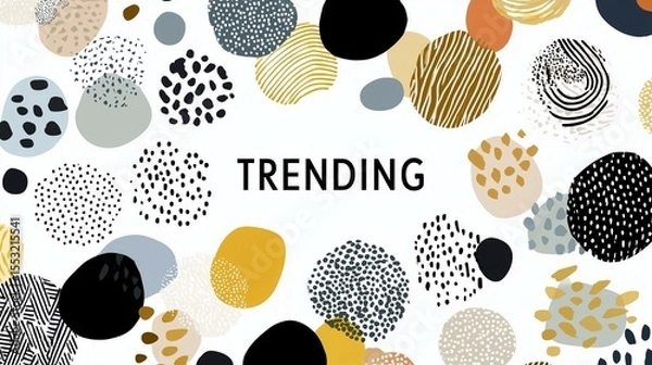 Fototapeta Trending theme with neutral color abstract dots
