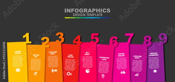 Fototapeta Infographic design template with place for your data. Vector illustration.