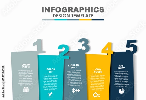 Fototapeta Infographic design template with place for your data. Vector illustration.