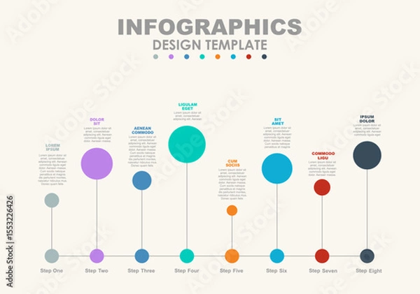 Fototapeta Infographic design template with place for your data. Vector illustration.