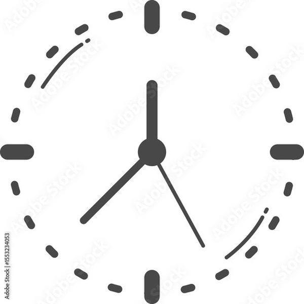Obraz Clock illustration. Dotted line.