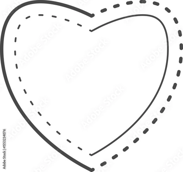 Obraz Simple drawing of Heart. Dotted line.