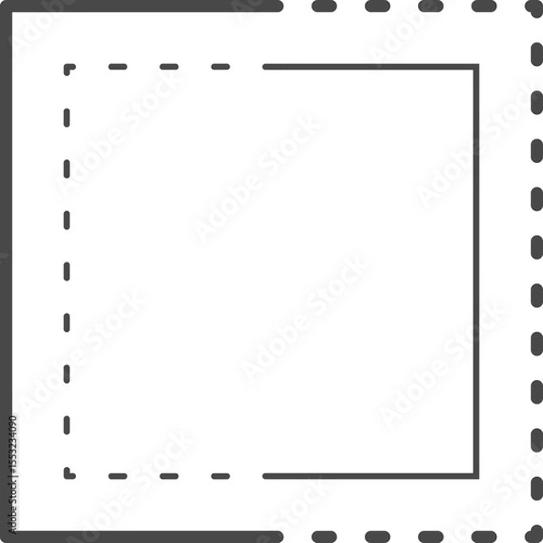 Obraz Simple drawing of square. Dotted line.