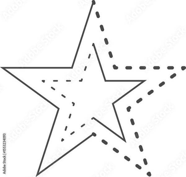 Obraz Simple drawing of star. Dotted line.
