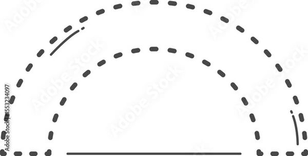 Obraz Arc shape illustration. Dotted line.