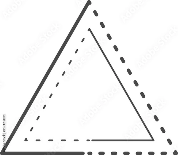 Obraz Simple drawing of triangle. Dotted line.