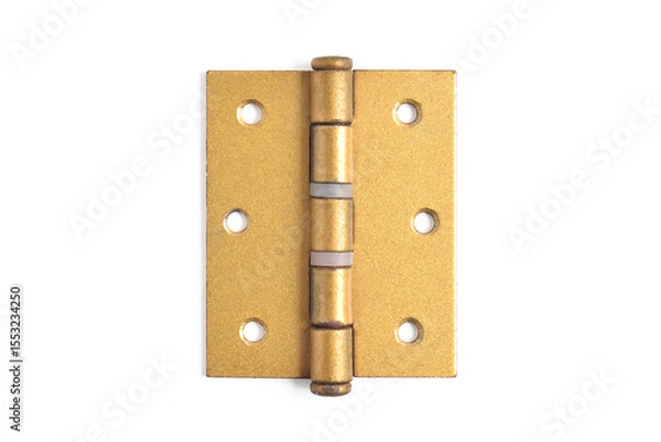 Obraz Brass door hinge isolated on white background