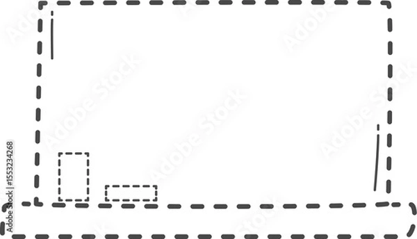 Obraz Classroom accessory. Dotted line of whiteboard.